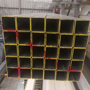 pile of square hollow steel tubes