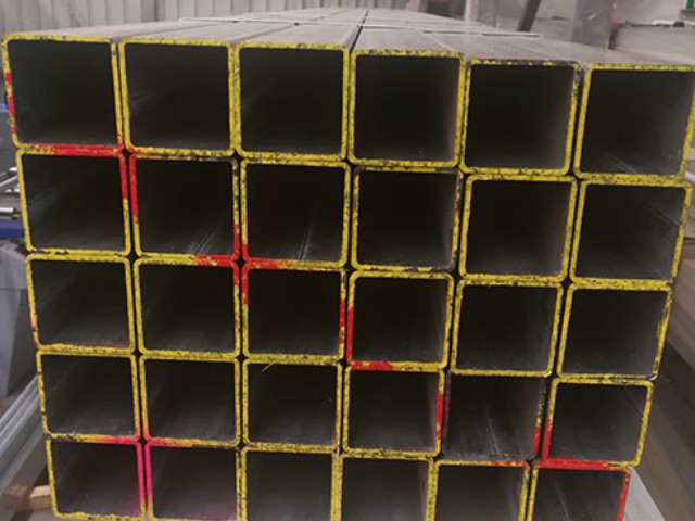 pile of square hollow steel tubes